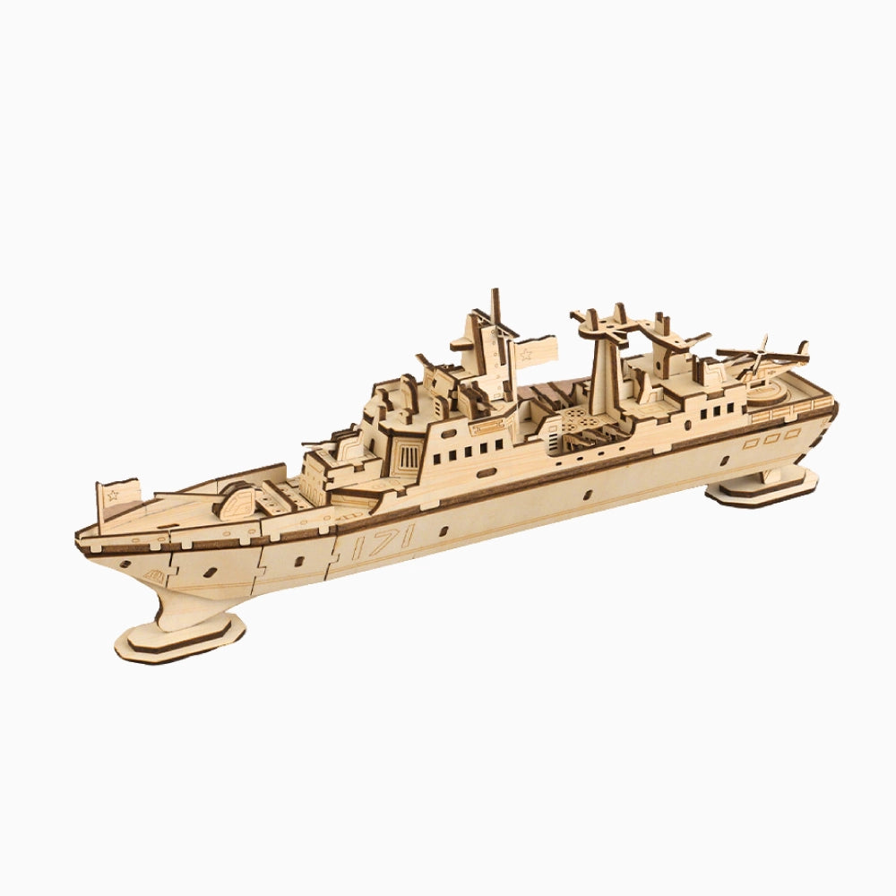 3D wooden puzzle navy destroyer model kit DIY wood assembly craft